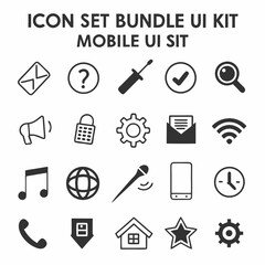 Professional mobile ui icon set bundle kit, transparent png