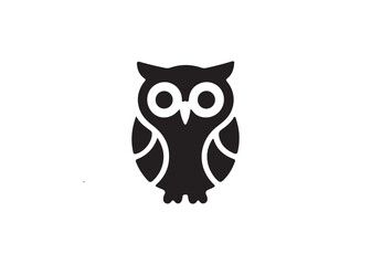 Cute wise brown owl cartoon illustration on white