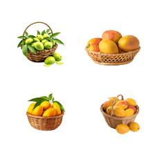 A set of Mango busket icon