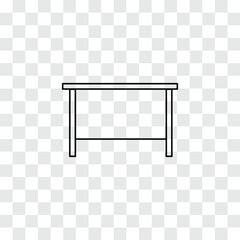 Vector of table sign isolated on transparent background. Modern and minimalist style table illustration for home interior design. Furniture illustration sign. Coffee table symbol. Eps file 119.