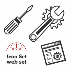 Professional web design icon set isolated cutout