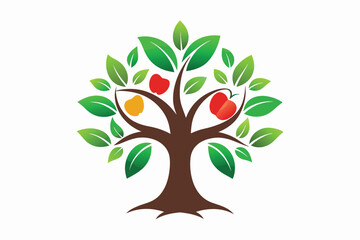 Fototapeta premium Vibrant Fruit Tree A Symbol of Growth, Abundance, and Nature's Bounty