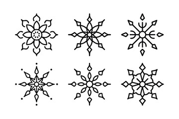 Boho Flower Icons Collection – Simple Line Art Style