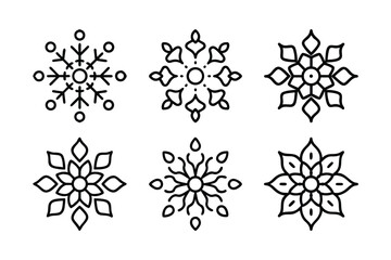 Set of Decorative Floral Outlines – Modern Vector Elements