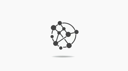 Obraz premium Minimalist vector logo image of interconnected nodes forming a network, representing IT infrastructure and business technology