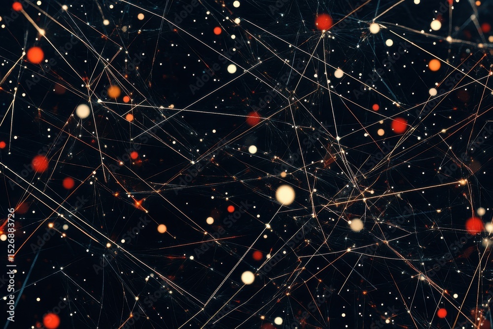 Fototapete abstract lines and dots create a dynamic plexus effect in a techno-inspired design, abstract lines a