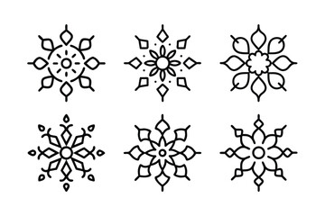 Line Art Flower Symbols – Geometric and Abstract Designs