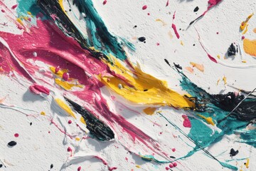 Abstract painting with vivid color strokes. Modern art, artistic expression, creative design, color splash, visual artwork
