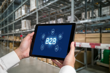 Business person navigates B2B landscape, harness technology to enhance business-to-business connections. Discover reshapes B2B interaction, driving innovation in business-to-businesses strategy. brisk