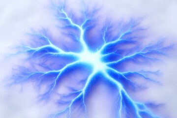 Bright electric energy radiates outward. Science, energy, power, electricity, innovation, technology.