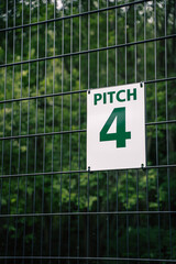football sports pitch4 sign on fence