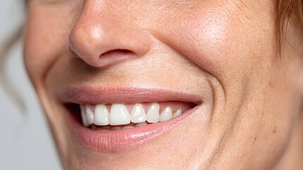 Ultra-realistic close-up portrait of a diverse woman smiling warmly, soft natural lighting, visible skin texture and fine details