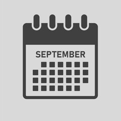 Vector template icon page calendar month September