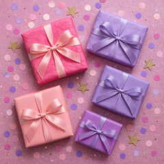 background with gifts. background for children's birthday