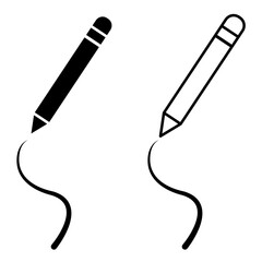 Pencil icon, writing, vector illustration, symbol, design logo template picture, for ui or ux isolated on white for mobile app, editable