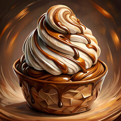 Delicious chocolate ice cream sundae.
