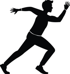 Sports related silhouette  art of man raceing
