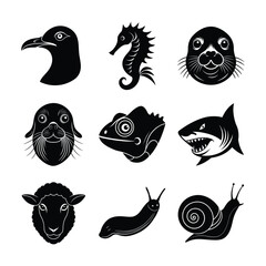 Set of animal vector Silhouette illustration