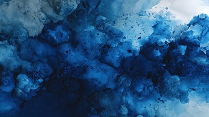 Blue abstract textured design shows intricate ink flow. Fluid art background, dynamic color, acrylic paint, modern design