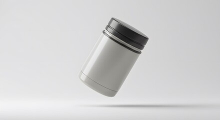 Elegant White and Black Jar Mockup Design for Branding and Packaging Presentation