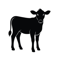 silhouette of a cow