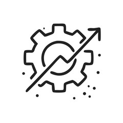 Process Improvement Gear Icon. Vector.