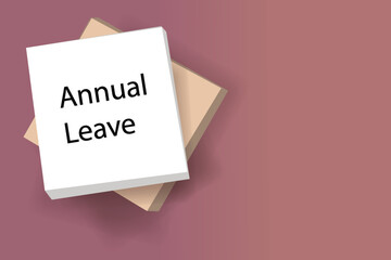Calculate accrued annual leave card on desk concept, vector illustration design background