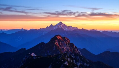 Mountain range at sunrise