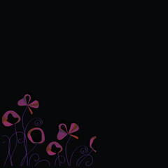 This elegant black and white floral design is ideal for decorative borders, logos, or vintage-inspired graphic designs, featuring intricate detailing and curved leaves