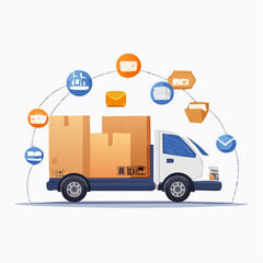 delivery truck with boxes