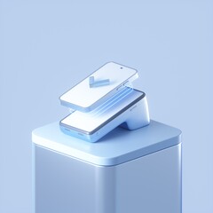 Payment with POS terminal concept. 3d rendering illustration.
