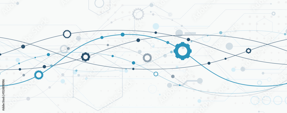 Aufkleber Abstract neural technology and science background