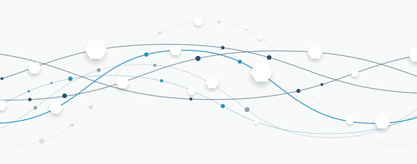 Abstract neural technology and science background