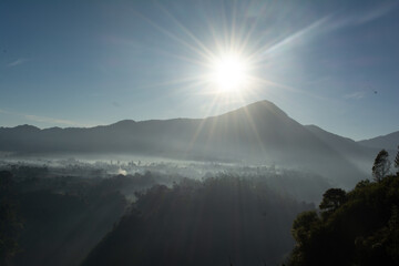 Sunrise over Mountains with nature view landscape