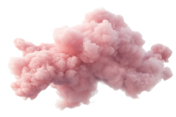 Pink smoke cloud transparent PNG, isolated background cutout. Girly cotton candy color.