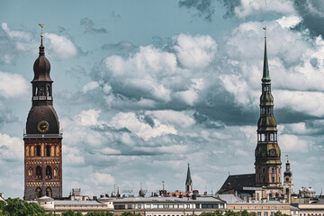 panorama of the old town of riga