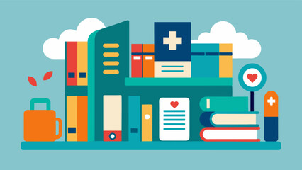 DementiaFriendly Library A library with largeprint books audiobooks and other resources specially curated for individuals with dementia and their caregivers.. Vector illustration