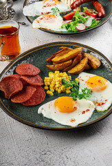 Sujuk and Eggs Turkish Breakfast