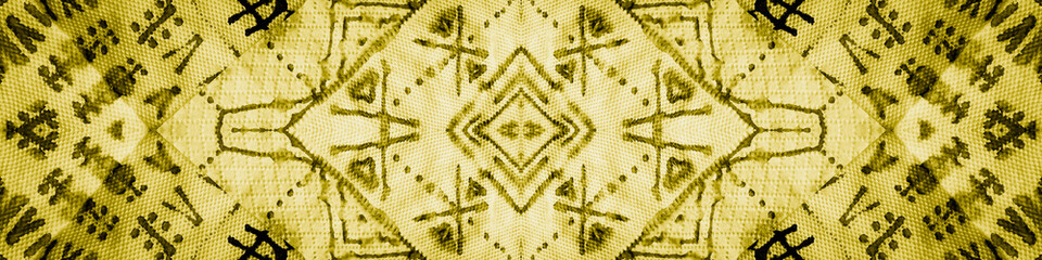 Geometric South America. Metal Ethnic Tile. Brown