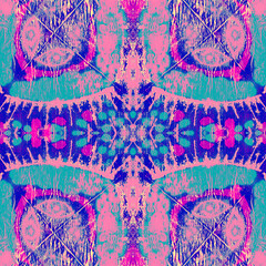 Seamless Swimwear Textile. Purple Psychedelic.