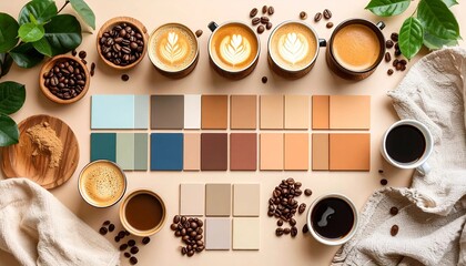 Aesthetic coffee themed grid.