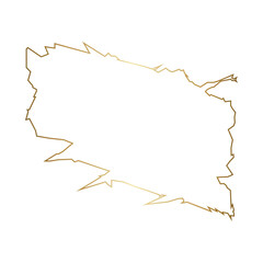 Golden jagged paper tear frame with sharp edges