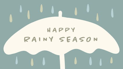 Big wide umbrella illustration with copy space