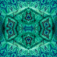 Ikat Chevron. Sage Prints Geometric. Mint Ethnic