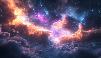 Fototapeta premium vivid universe with nebulae