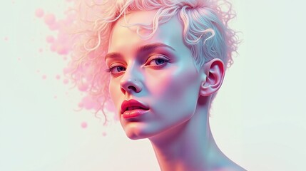 Mesmerizing portrait with ethereal, vibrant hues.