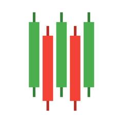 Trading Candlestick Icon on White Background for Financial and Stock Market Design Elements