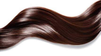 Fototapeta premium Close-Up of Chestnut Curly Hair Strand with Glossy Finish on White Background