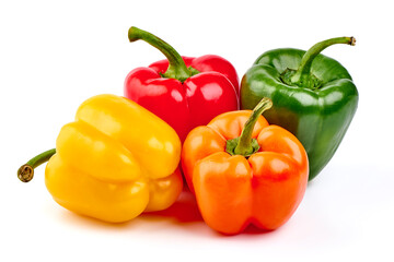 Bell Pepper mix, isolated on white background.