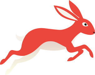 Fast Running Hare In Motion.